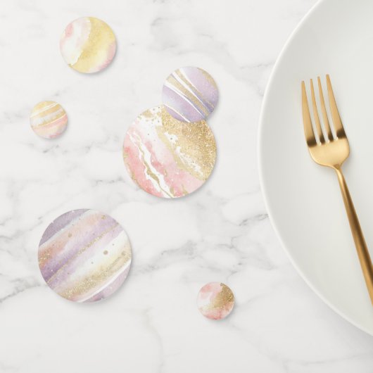 Pink Lila Gold WeltraumGeburtstag Konfetti (Gruppe)