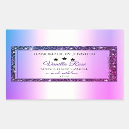 Pink Lila Gradient Glitzer Spark Produktkennzeichn Rechteckiger Aufkleber