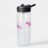 Pink Lila Gradient Pickleball Typografie Name Trinkflasche (Links)