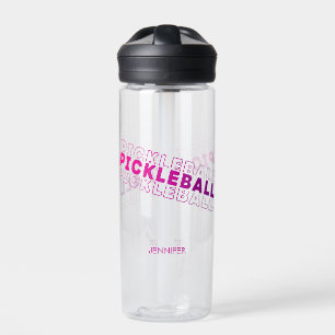 Pink Lila Gradient Pickleball Typografie Name Trinkflasche