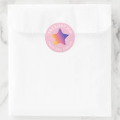 Pink Lila Gradient Star Brilliant Job School Runder Aufkleber (Tasche)