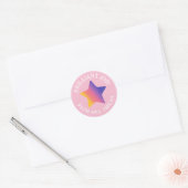 Pink Lila Gradient Star Brilliant Job School Runder Aufkleber (Umschlag)