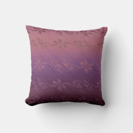 Pink Lila Gradient Streifen Blumenmuster Kissen