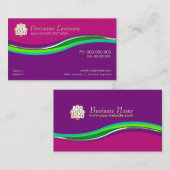 Pink Lila grüne Kurven Visitenkarte (Vorne/Hinten)