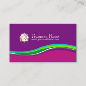 Pink Lila grüne Kurven Visitenkarte (Rückseite)