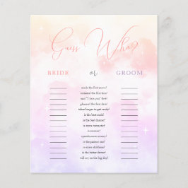 Pink Lila Guess Who Bridal Game