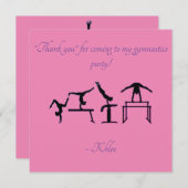 Pink & Lila Gymnastik Danke Karte (Vorne/Hinten)