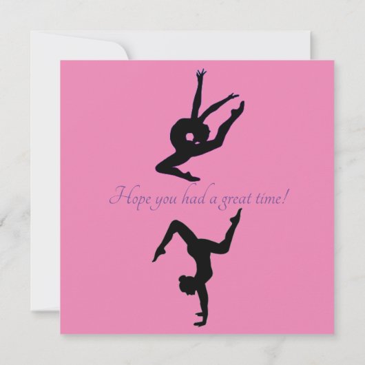 Pink & Lila Gymnastik Danke Karte (Rückseite)