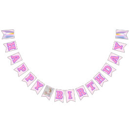 Pink Lila Happy Birthday Banner