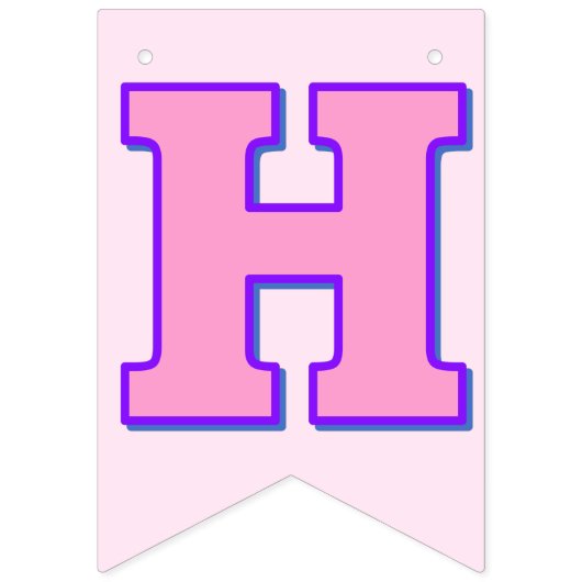 Pink Lila Happy Birthday Banner Frack (Zweite Fahne)