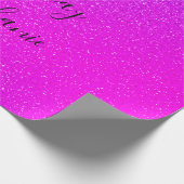 Pink Lila Happy Birthday Glitzer Individuelle Name Geschenkpapier (Ecke)