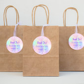 Pink lila holografische Sweet 16 Danke Runder Aufkleber