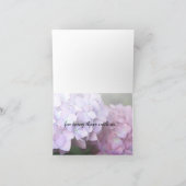 © Pink & Lila Hydrangeas Hochzeit Vielen Dank Dankeskarte (Innenseite)