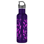 Pink Lila Kite Surfing Print Kiteboarder Edelstahlflasche (Rückseite)