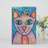 Pink Lila Kitty Cat Briefpapier (Stehend Vorderseite)