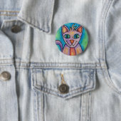 Pink Lila Kitty Cat Button (Beispiel)