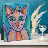 Pink Lila Kitty Cat Fotoplatte (Seite)