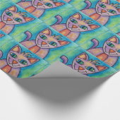 Pink Lila Kitty Cat Geschenkpapier (Ecke)