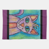 Pink Lila Kitty Cat Geschirrtuch (Horizontal)