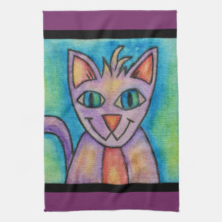 Pink Lila Kitty Cat Geschirrtuch