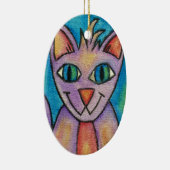 Pink Lila Kitty Cat Keramik Ornament (Rechts)
