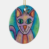 Pink Lila Kitty Cat Keramikornament (Rechts)