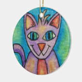 Pink Lila Kitty Cat Keramikornament (Links)