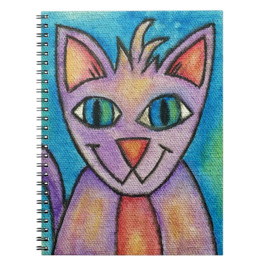 Pink Lila Kitty Cat Notizblock (Vorderseite)