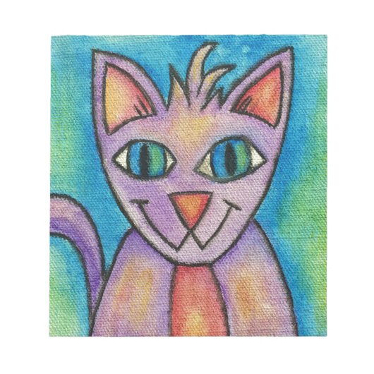 Pink Lila Kitty Cat Notizblock (Vorderseite)