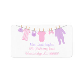 Pink & Lila Kleine Kleidung Babyduschetiketten Adressaufkleber