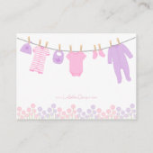 Pink & Lila Kleine Kleidung Diaper Raffle Tickets Begleitkarte (Rückseite)
