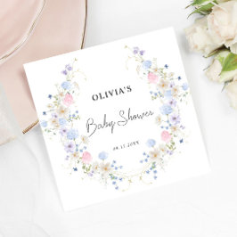 Pink Lila Kleine Wildblume Girl Babydusche Serviette