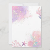 Pink Lila Kleine zwei Mermaids Twins Geburtstag Einladung (Rückseite)