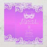 Pink Lila Lace Masquerade 15. Quinceañera