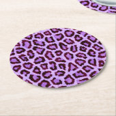 Pink Lila Leopard Pelzmuster Runder Pappuntersetzer (Angewinkelt)