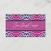 Pink Lila Leopard Print Animal Muster Visitenkarte (Vorderseite)