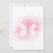 Pink Lila Little Butterfly Geburtstagsparty Einladung (Rückseite)