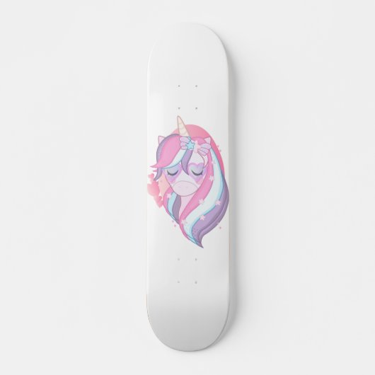 Pink Lila Magical Unicorn Fantasy Skateboard (Vorne)