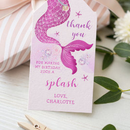 Pink Lila Mermaid Schwanz Birthday Favor Tag Geschenkanhänger