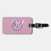 Pink Lila Monogram Proverbs Scripture Luggage Gepäckanhänger (Vorderseite horizontal)