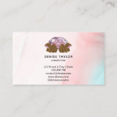 PINK lila Nagelsalon Frau Hand Nägel Techniker Visitenkarte (Rückseite)