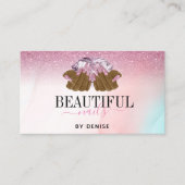 PINK lila Nagelsalon Frau Hand Nägel Techniker Visitenkarte (Vorderseite)