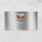 PINK lila Nagelsalon Frau Hand Nägel Techniker Visitenkarte (Rückseite)