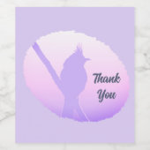 Pink Lila Nature Bird Silhouette Vielen Dank Weinetikett (Einzelnes Label)