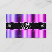Pink Lila Ombre auf Black Sparkle Jewels Logo hinz Visitenkarte (Vorderseite)