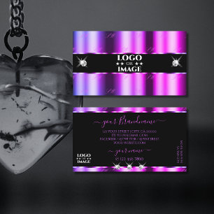 Pink Lila Ombre auf Black Sparkle Jewels Logo hinz Visitenkarte