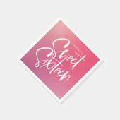 Pink Lila Ombre Calligraphy 16 . Geburtstag Serviette (Ecke)