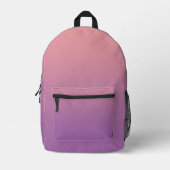 Pink Lila Ombre Gradient Bedruckter Rucksack (Vorderseite)