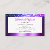 Pink Lila Ombre White Sparkling Glitzer Jewels Visitenkarte (Rückseite)