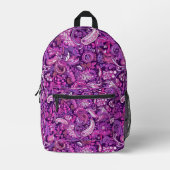 Pink Lila Paisley Pattern Bedruckter Rucksack (Vorderseite)